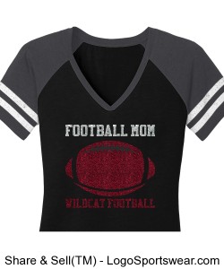 Football Mom V-Neck T-Shirt Design Zoom